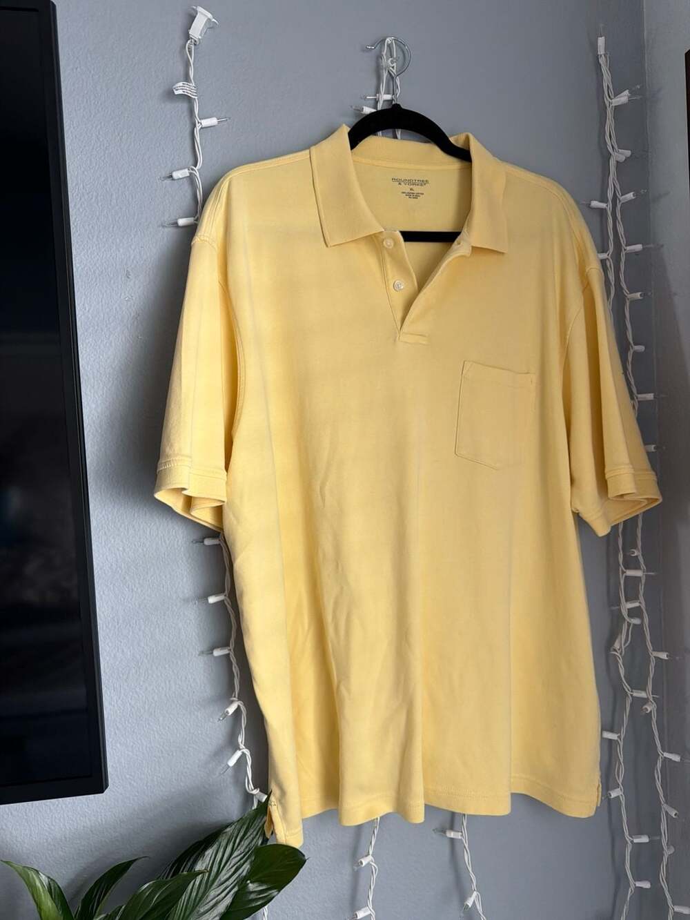 Roundtree & Yorke XL Yellow Short Sleeve 100% Supima Cotton Pocket Polo Shirt